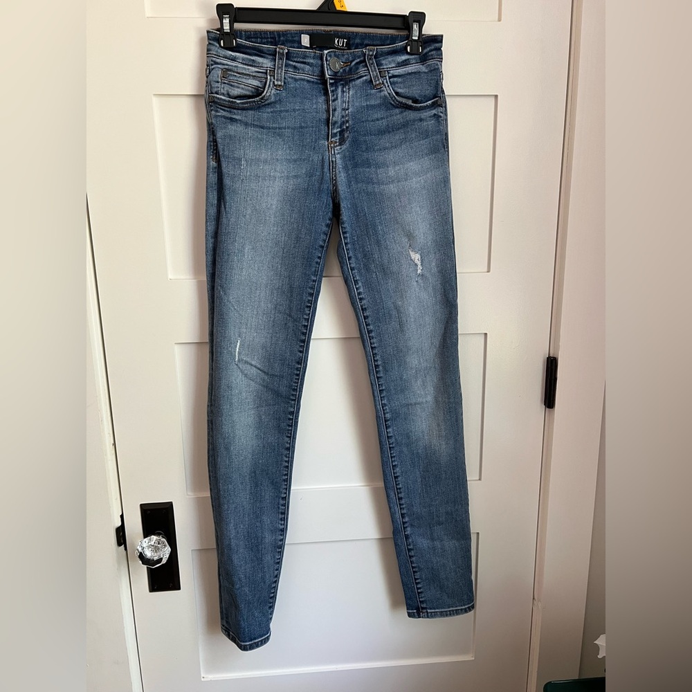 Kut from the Kloth Diana Skinny Distressed Women's Blue Jeans Size 2